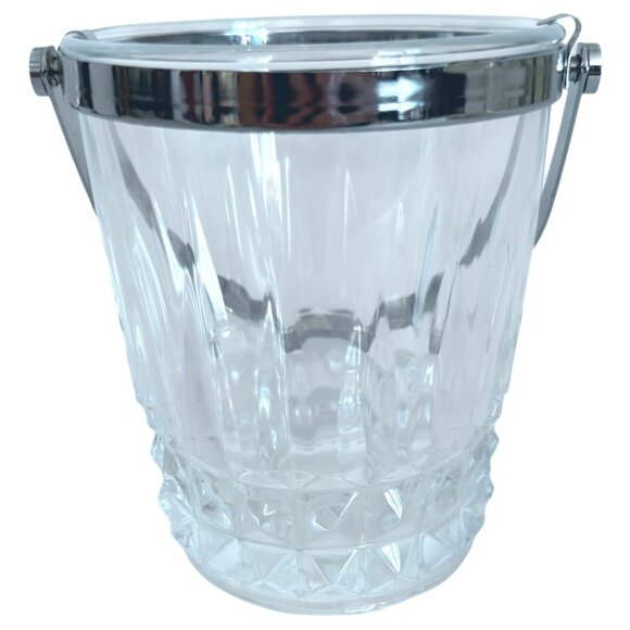 VTG Cristal d’Arques Durand Tuilleries Villandry Glass Ice Bucket Handle France - Picture 7 of 11